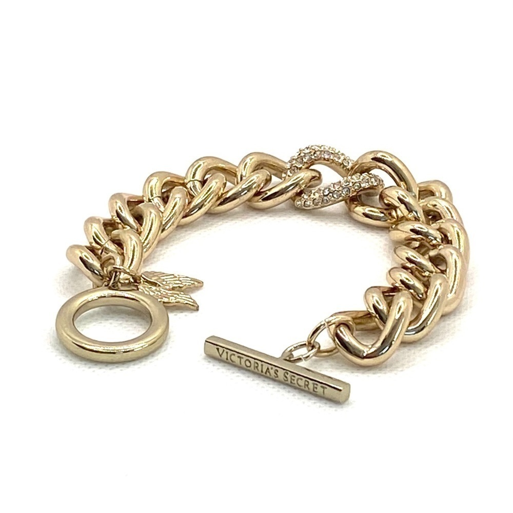 Victoria’s Secret Signed Gold Tone Charm Bracelet 7.5”